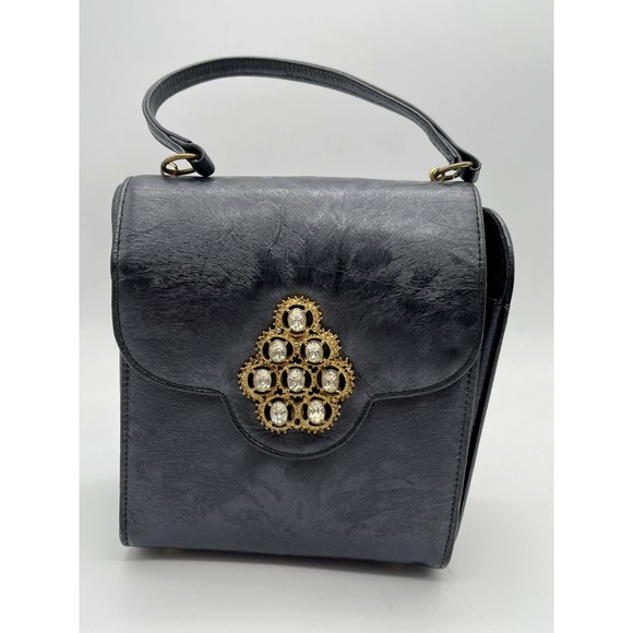 Magda Makkay Early 1900'S BlackEmbellished Evening Purse Vintage‎ 5.5